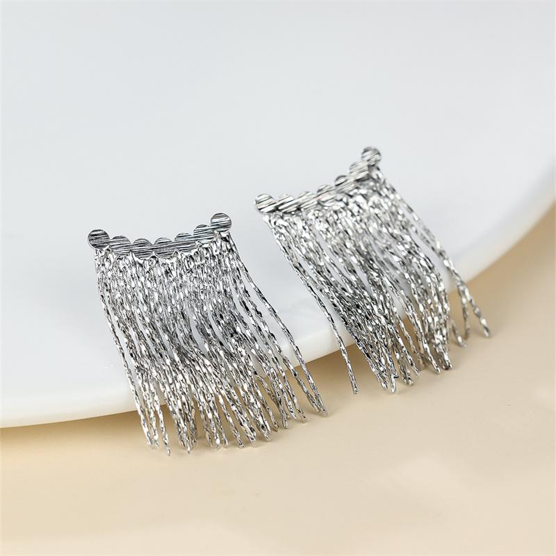 

1 пара элегантных серебристо-золотистого цвета, винтажные серьги-капли, серьги с кисточками, модные ювелирные изделия, индивидуальные серьги серебряный