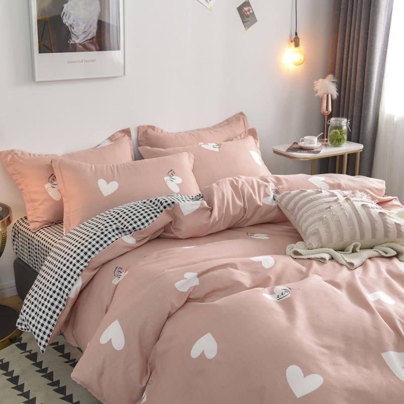 

Зимний комплект простыней из четырех предметов, небольшой свежий чистый хлопок с начесом, простыня, пододеяльник, общежитие, мультяшный подарок, оптовая продажа 2.0m four-piece set