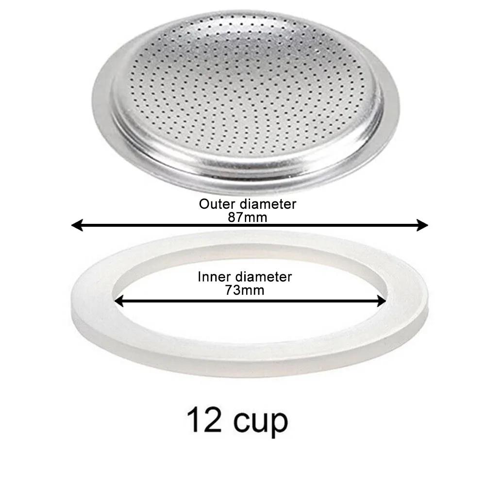 1 set Guarnizione in Gomma Siliconica Resistente alle Alte Temperature per Caffettiera Moka Macchina da Caffè Espresso da Fornello macchina per il caffè