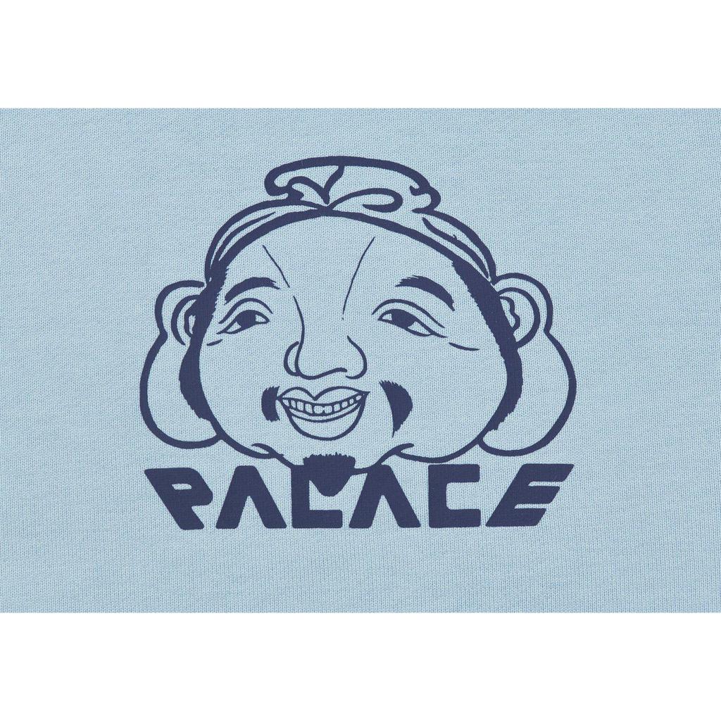 Palace x Evisu Tri-Godhead Hood Dusty Blue Unisex Tops P21EVHD003