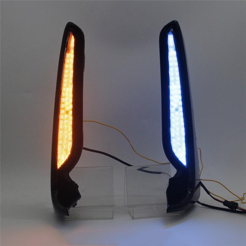 Daytime Running Lights For Honda Civic Type R  2024 LED Fog Lamps DRL With Amber Turn Signal Blue Night Light