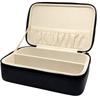 Eight Tokyo Eyeglasses/Sunglasses Case, Holds 2 Pairs, Hard Leather, Travel Case, T-2-BOX-BK, Black