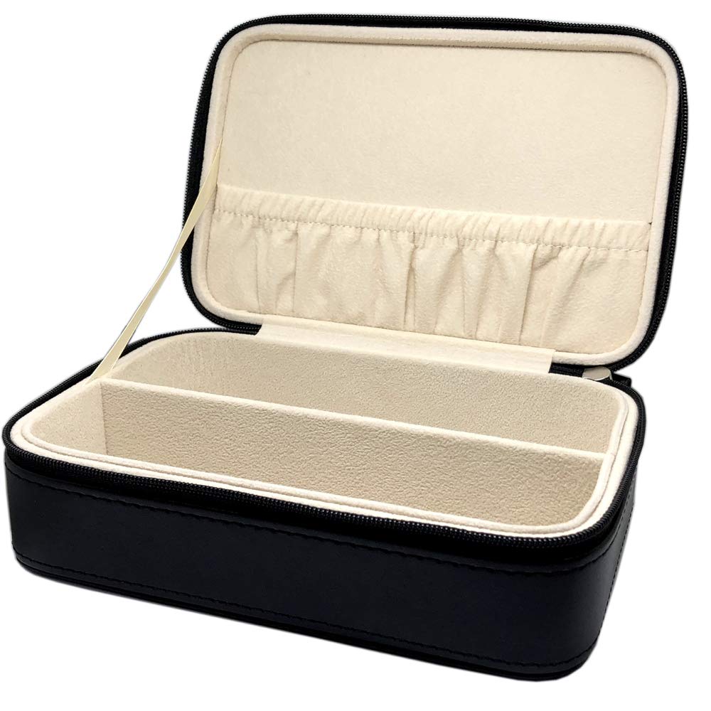 Eight Tokyo Eyeglasses/Sunglasses Case, Holds 2 Pairs, Hard Leather, Travel Case, T-2-BOX-BK, Black