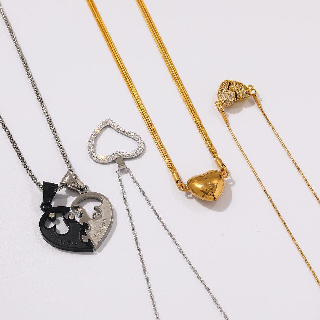 Women's Premium Titanium Steel Clavicle Necklace with Heart Pendant - Non-Fading, Simple, Elegant Design