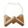 Spherical Cocktail Glasses with Wooden Rack
