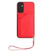 For Samsung Galaxy A35 5G Case Card Holder Kickstand Skin-Touch Phone Cover with Wrist Strap