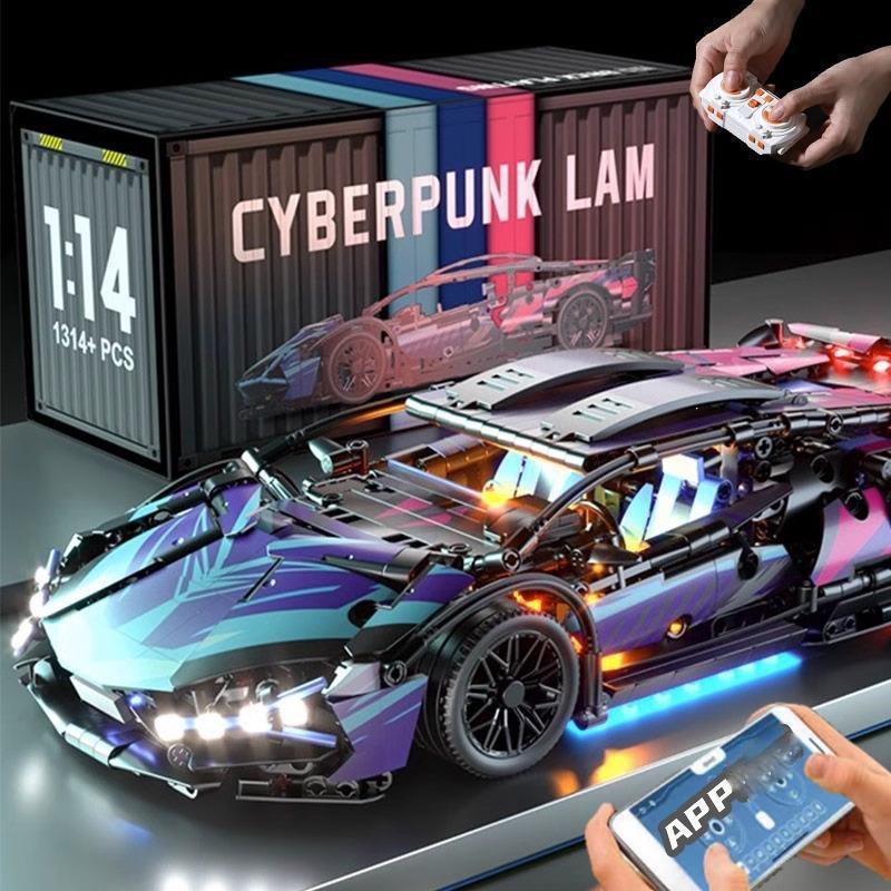 Compatible Cyberpunk Lamborghini Rc Car Building Toy With 800 Abs Plastic Pieces For Kids