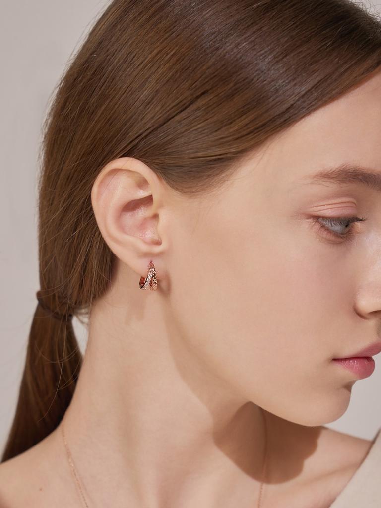 14K Cut Cubic One-Touch Earrings (Gold Filled) C24EGF160