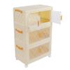 Double Opening Doors Large Storage Bins Plastic Collapsible Storage Bins Stackable   Box with Lids Doors Wheels for Living Room Bedroom