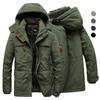 Grote Maat Heren Winterjas met Meerdere Zakken Fleece Voering Outdoor Parka Jas met Capuchon Winddicht Dik Warm Bovenkleding