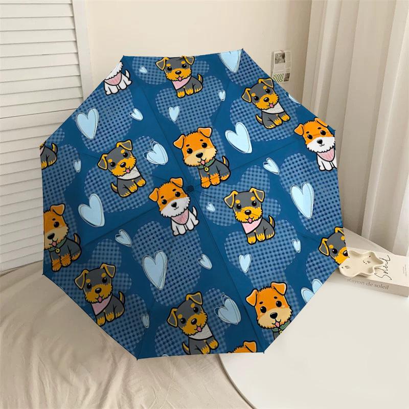 1PC puppy pattern Umbrella-8-Rib Reinforced Portable Folding Travel Suitable for All Seasons Outdoor Daily Use Is an Ideal Choice -F333