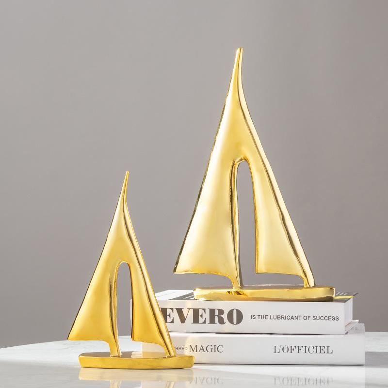 Modern Luxury Sailboat Ornament for Living Room, Foyer, or Office Decoration
