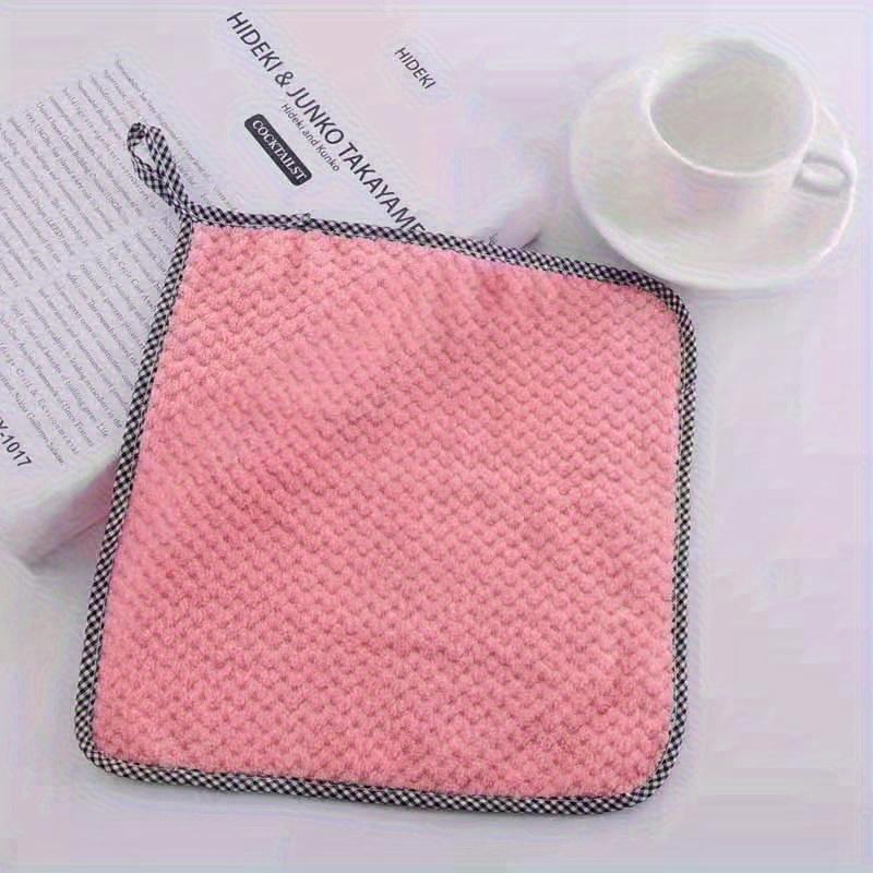 1pc Factory Wholesale Dishcloths: Absorbent, Non-Stick, and Thick for Kitchen Cleaning! темно-розовый