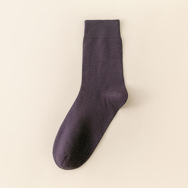 

Носки Мужские Носки до середины икры Хлопок Антизапах Пот Осень и Зима Бесшовные Однотонные Чулки Большой Размер Мужские Деловые Носки 1 pair темно-серого