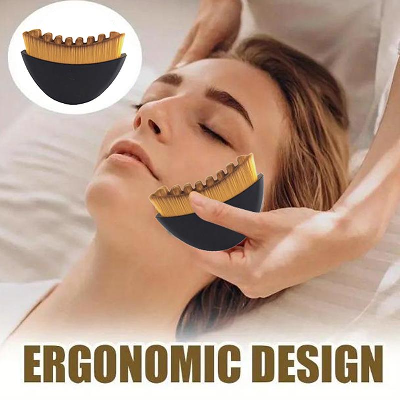 Portable Dry Facial Brush Soft Bristles Contoured Lymphatic Massage Tool Face Sculpting Device Home Spa Gentle Exfoliation Brush