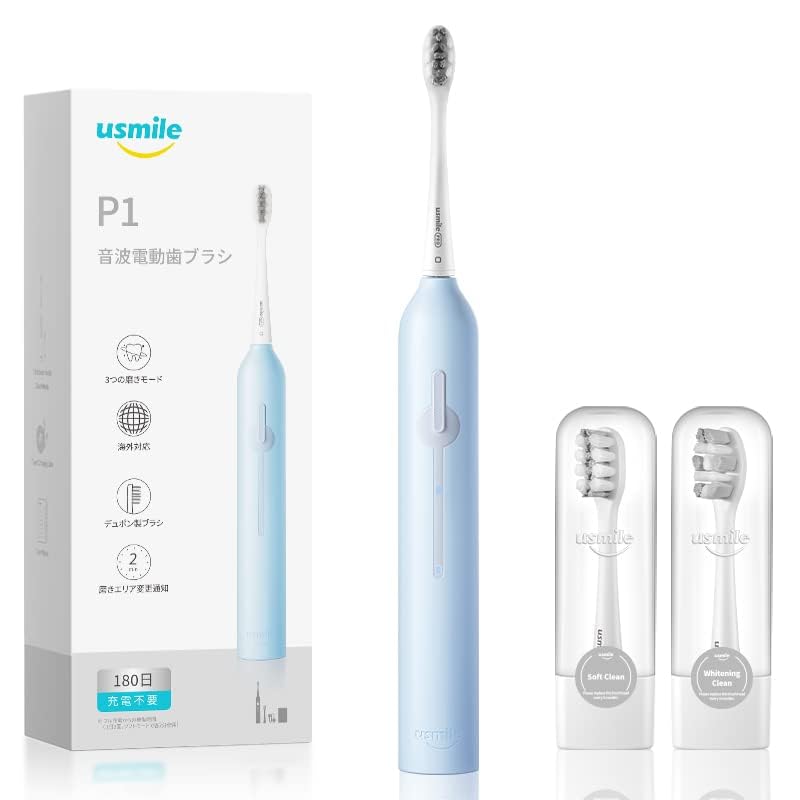 

Electric Toothbrush Usmile P1 Blue Ultrasonic Whitening Convenient to Carry Comes with a Case Rechargeable USB 180 Days No Charging Required Type-C []