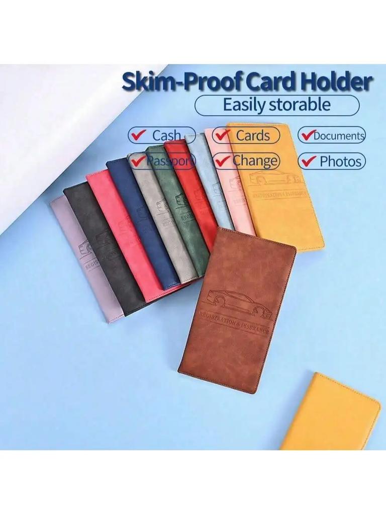 1pc Car Registration and Insurance Card Holder, Car Document Folder for Cards and Documents, Glove Box File Organizer for Easy A