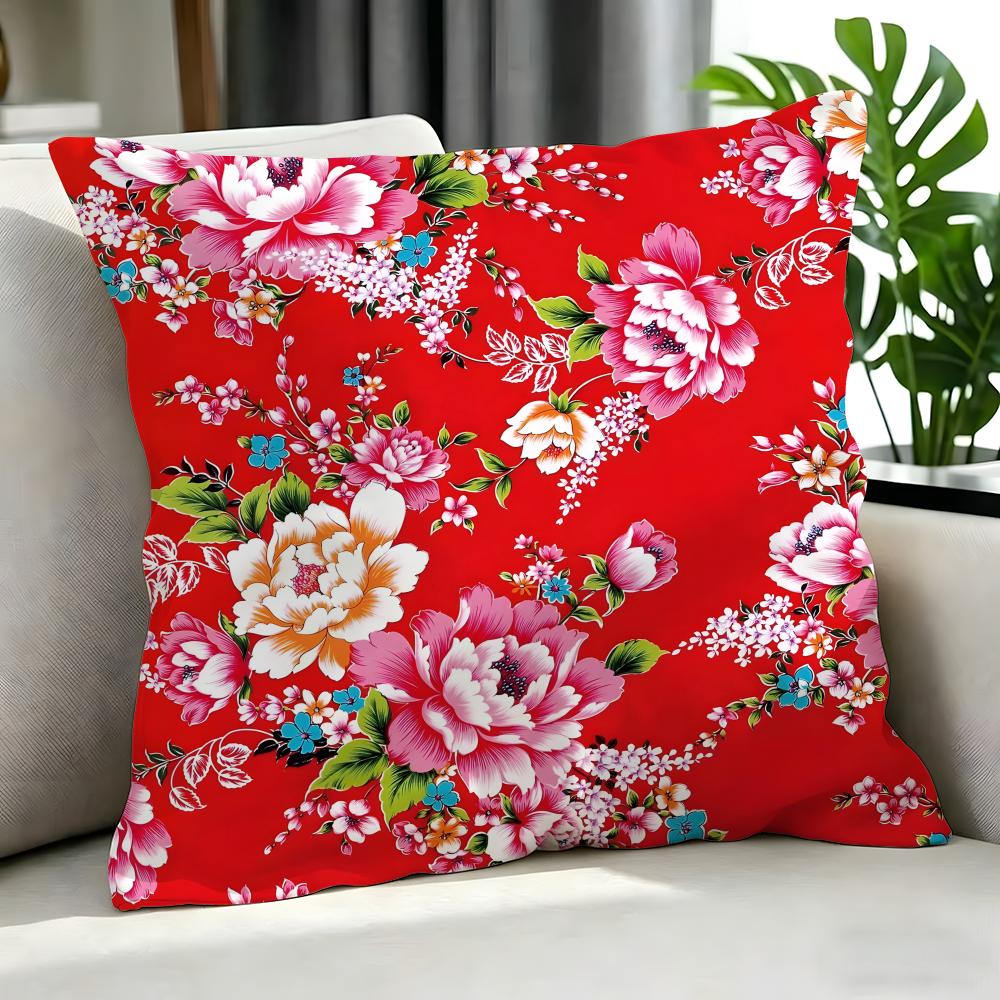 Art CChinese Traditional Floraled Cushion Cover Cushion Cover Set Pcs x x x Pillowcase Decorative Sofa Home Decor