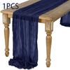 90x400CM Semi-Sheer Gauze Table Runner For Wedding Reception Sheer Bridal Shower Birthday Party Banquet Xmas Table Decoration