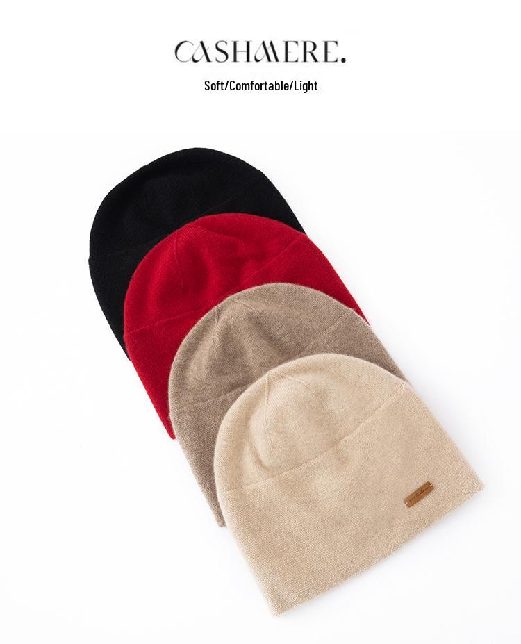 Unisex 100% Pure Cashmere Wool Knit Hat for Outdoor Warmth (Autumn/Winter Collection)