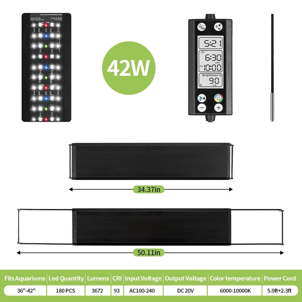 

Full Spectrum 24/7 lamp Aquarium LED Light with Thermometer and Memory Function for Aquatic Plants aquarium Light accessories