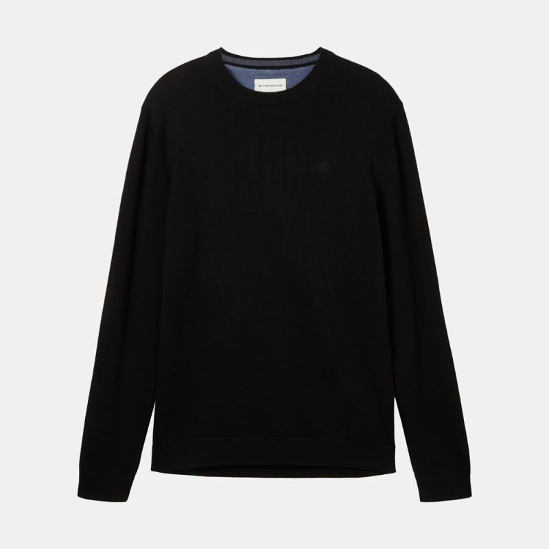 Pull turquoise blue melange 1039805055 Homme TOM TAILOR