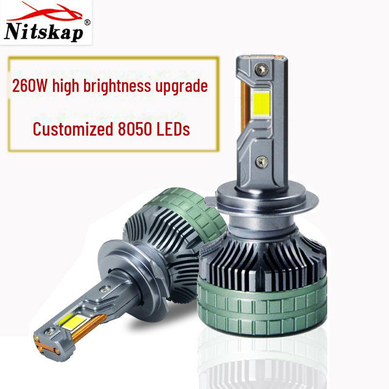 

N13S Высокомощная светодиодная автомобильная фара 260 Вт с тремя медными трубками - H7 H4 H11 9005 D2H 9006 H3 декодирующий свет H7 [Single Price]