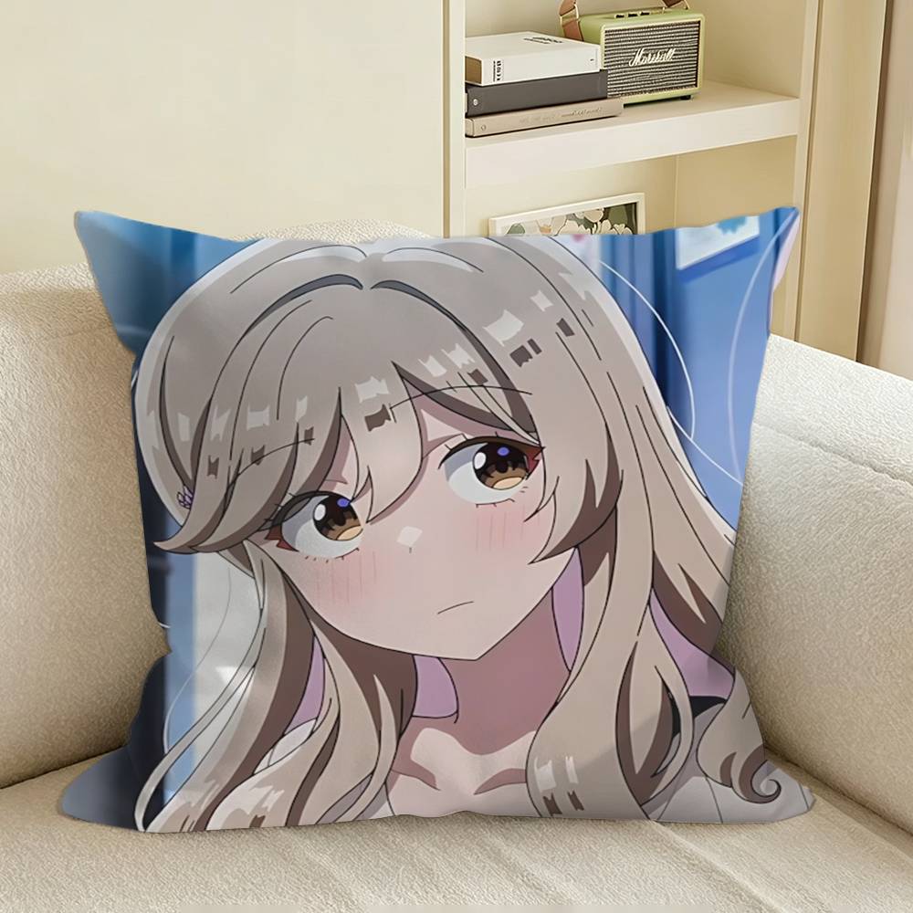 Campus Angel Sena Ajisai Watanare Square Sofa Pillow Cover Solid Color Living Room Home Decor Cushion Case
