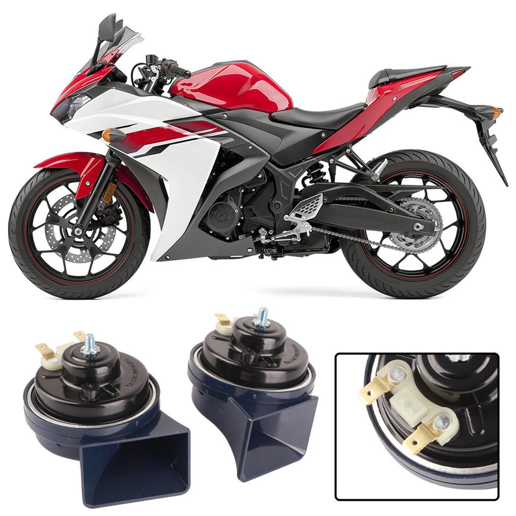 2pcs DC 12V 105dB Two Tone Motorcycle Car Snail Speaker Horn Waterproof Dustproof