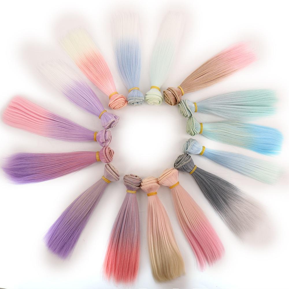 

Градиент цвета BJD SD кукла волосы 15*100 см BJD ряд волос прямые волосы куклы подарок детям