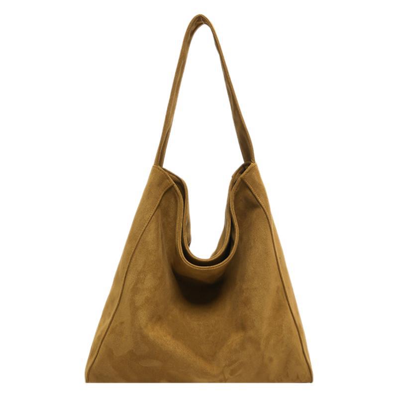 Textured large-capacity commuter tote bag, simple and versatile shoulder bag, class travel fashion and high-end big bag