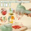 4 IN 1 Home Kitchen Electric Vegetable Cutter Food Peel Slicer Handheld Wireless Garlic Masher Food Chopper Meat Grinder