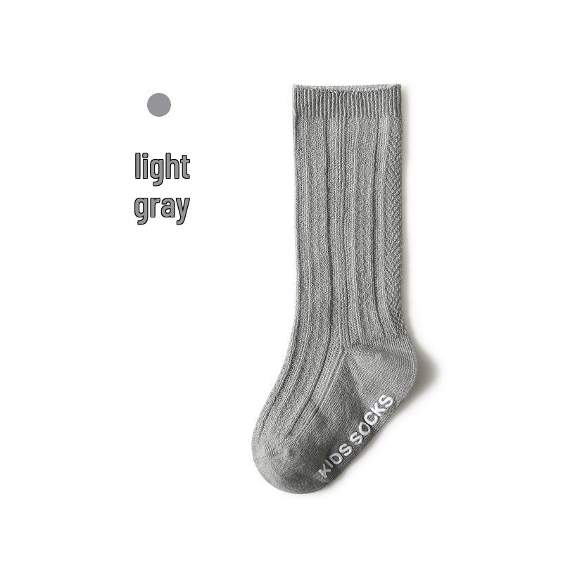 Summer Non-Slip Baby Floor Socks - Solid Color Mid-Tube for Boys & Girls