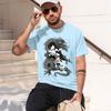 2026 Summer Unisexs N Pattern Print Tshirt Breathable D Loose Casual Trendy Crew Neck Short Sleeve 2026 New Model