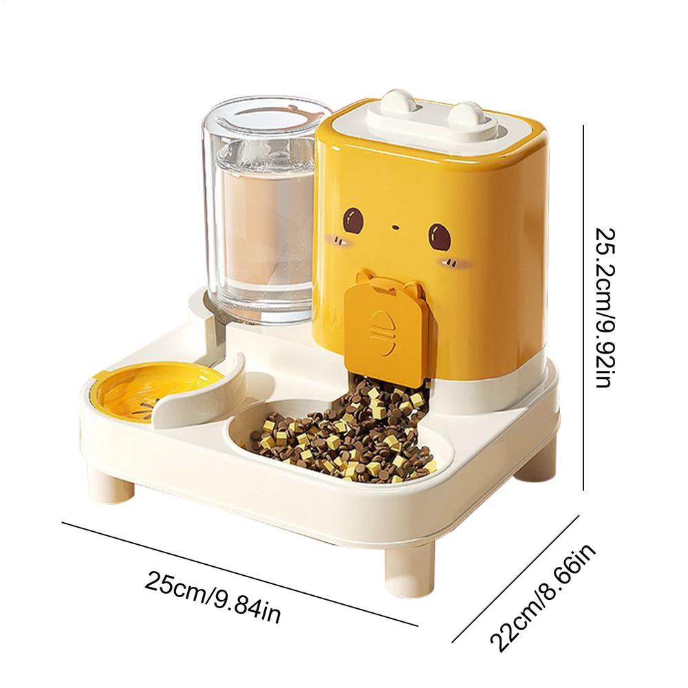 Cat Food Dispenser 2 In 1 Pet Food Dispenser Detachable Waterer For Home Kitten Puppy Bunny Outdoor Travel Vacation Drinking