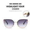 Retro Cat Eye Sunglasses Fashion Rimless Gradient Sun Glasses Shades Cutting Lens Ladies Frameless Eyeglass