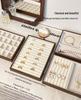 Walnut Grain Jewelry Tray with Large-Capacity Multi-Compartment for Rings, Necklaces, and Earrings