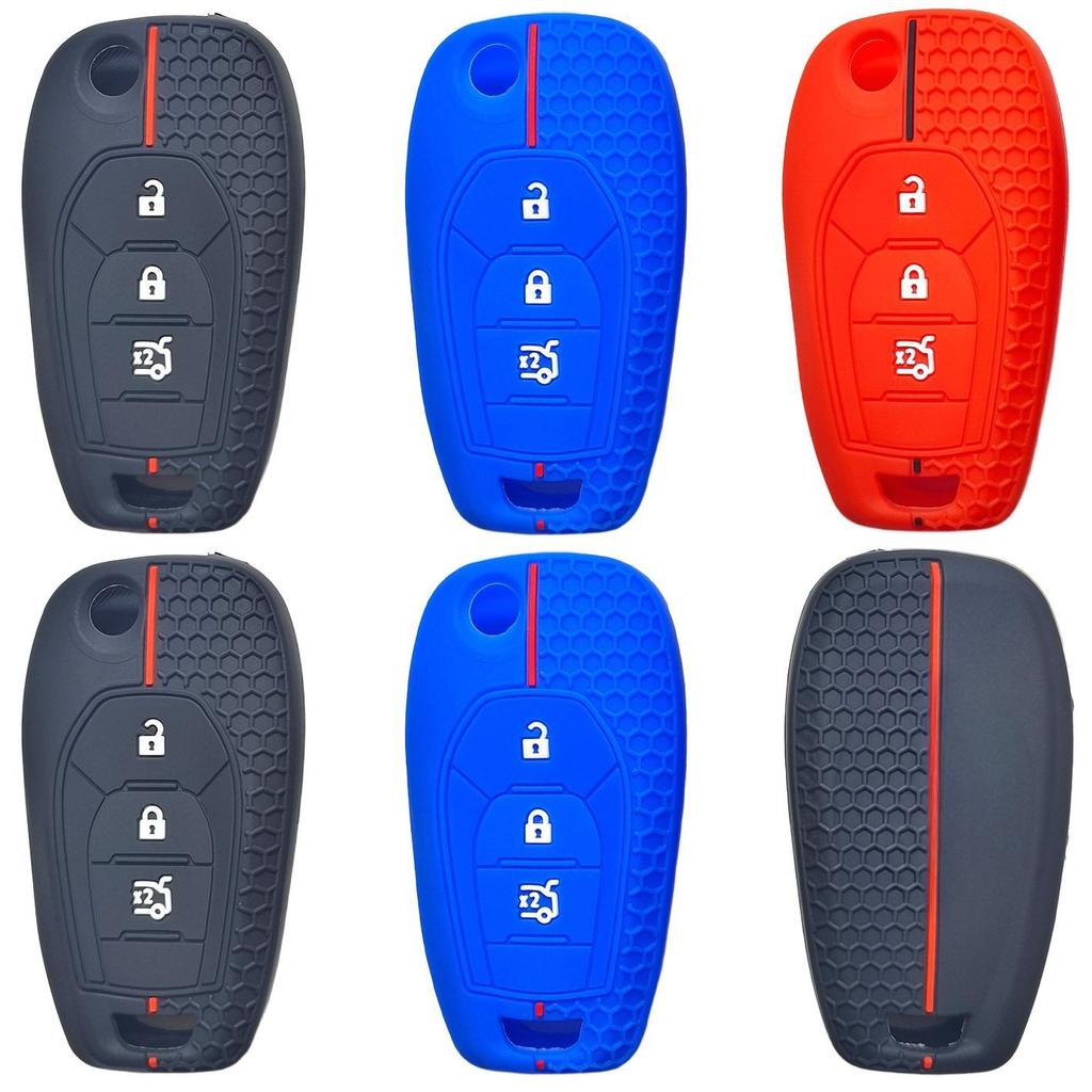 Rubber Car Key Fob Cover Silicone Protector Case for Chevrolet Cruze 2016 2017 Malibu Aveo Spark Sonic 3 Button Flip Remote Set