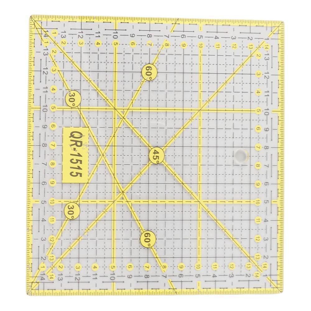 2pcs plastic Fabric Cutting Ruler 15cm x 15cm Quilting Tool DIY Square Quilting Ruler  For Sewing