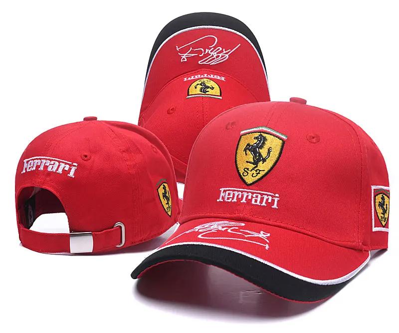Кепка команды Ferrari Бейсболка Кепка для гонок Формулы-1 Козырек Кепка-бейсболка для гонок Формулы-1