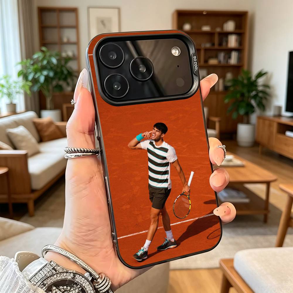 TenniS Carlos Alcaraz Phone Case For iPhone 17,16,15,14,13,12,11 Plus,Pro Max,XS,Colorful Silver Phone case Funda Cover iPhone16pro