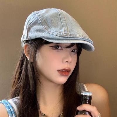 Thin Peaked Cap Breathable Forward Hat Korean Artistic Hat  Women Men