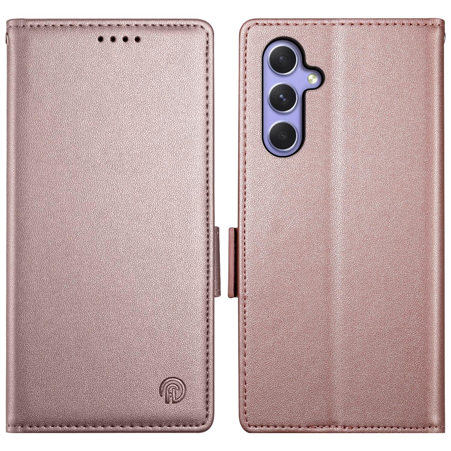 

DF-010 For Samsung Galaxy A54 5G Case Magnetic Clasp Leather Stand Phone Cover Rose Gold