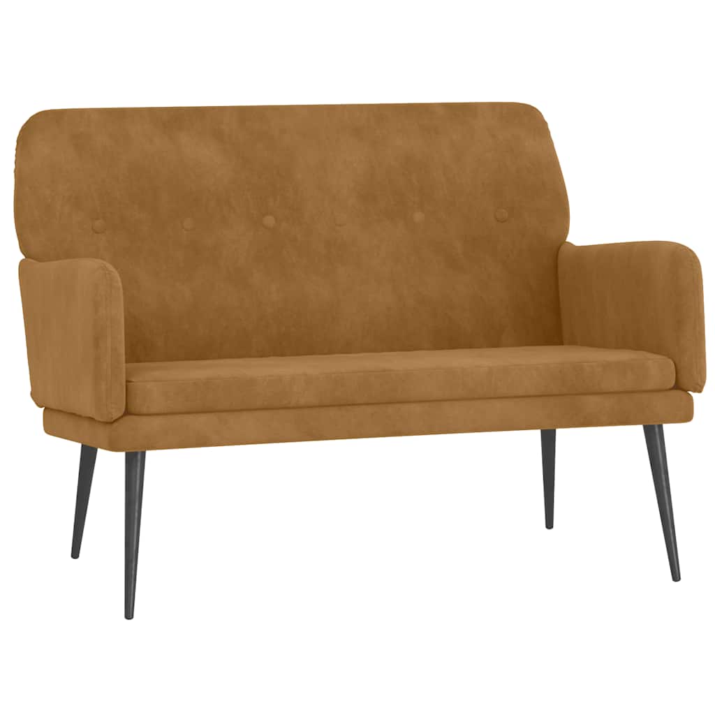 Brown Bench 108x79x79 cm Velvet