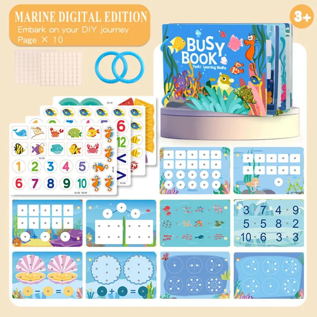 1Set Cartoon Quiet Book Montessori Busy Book with Animal Recognition Puzzle Interactive Game Cards for Preschool DIY Puzzle Book