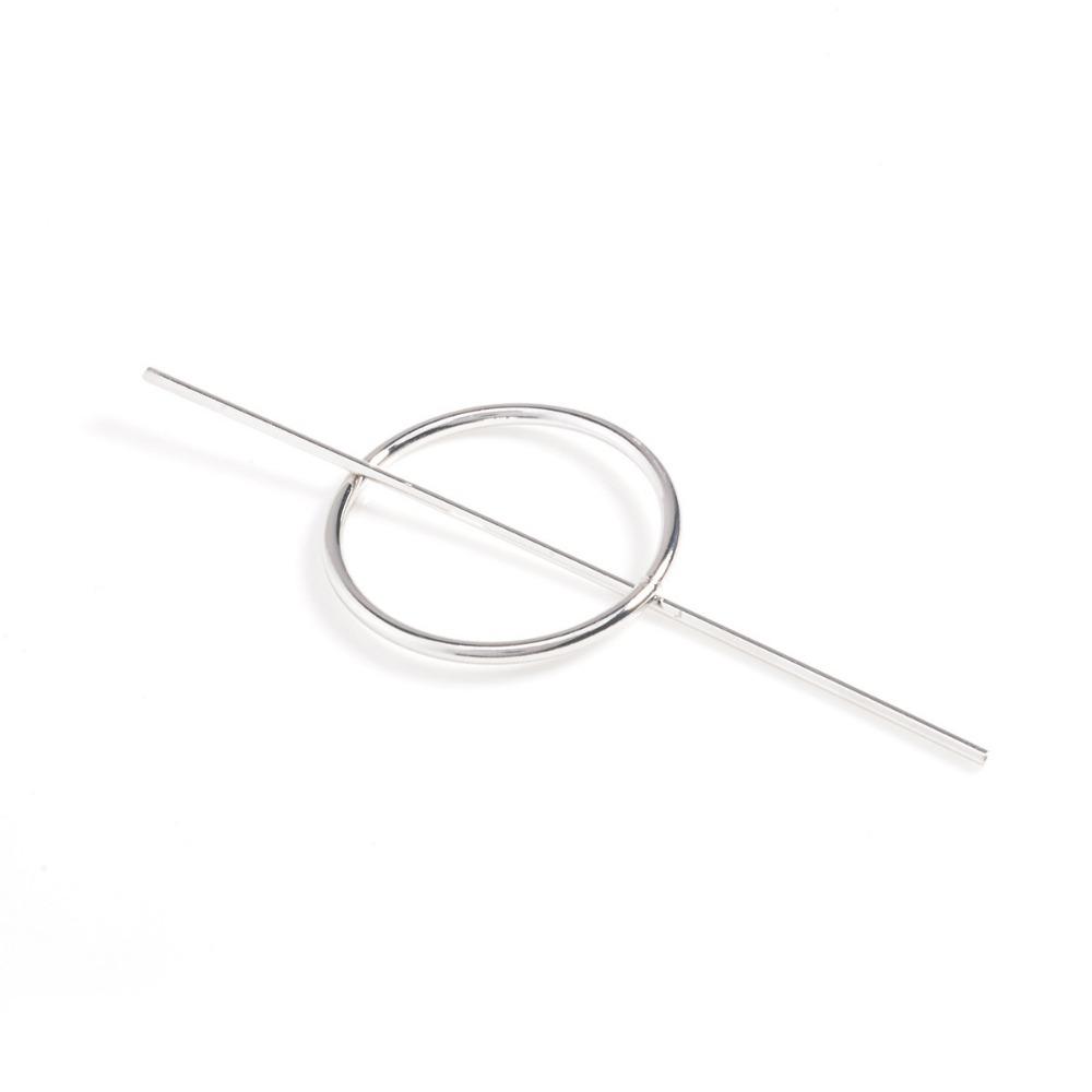 Alloy Geometric Hair Clip Japanese Style Circle Headpiece Casual Hair Accessories For Girls