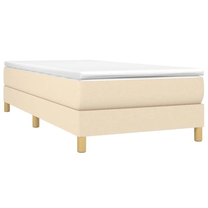 Exclusive House - Slatted Bed Base with Cream Mattress 80x200 Cm Fabric