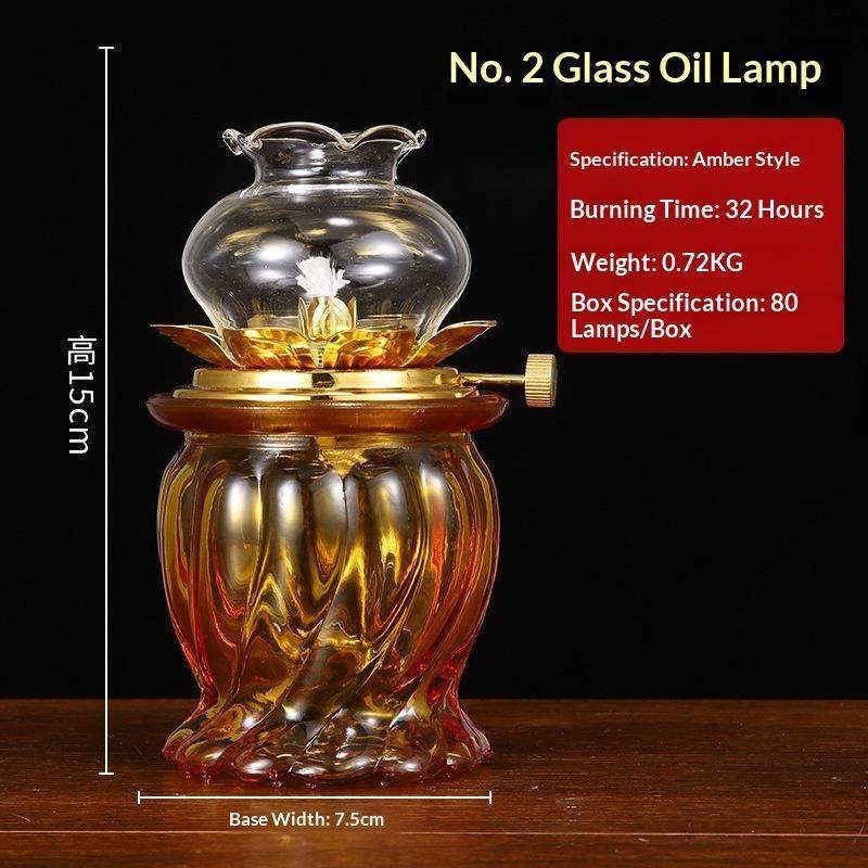 Glas Butterlampe Verstellbare Ölsteuerung Winddicht Langlebig Opferlampe für Zuhause Tempel Verehrung Altar Dekoration