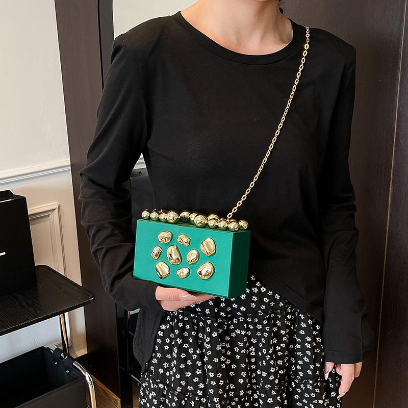 Luxury Evening Clutch Bag For Women Mini Box Wedding Handbag Purse Phone Bag High Quality Acrylic Shoulder Crossbody Bag Lady