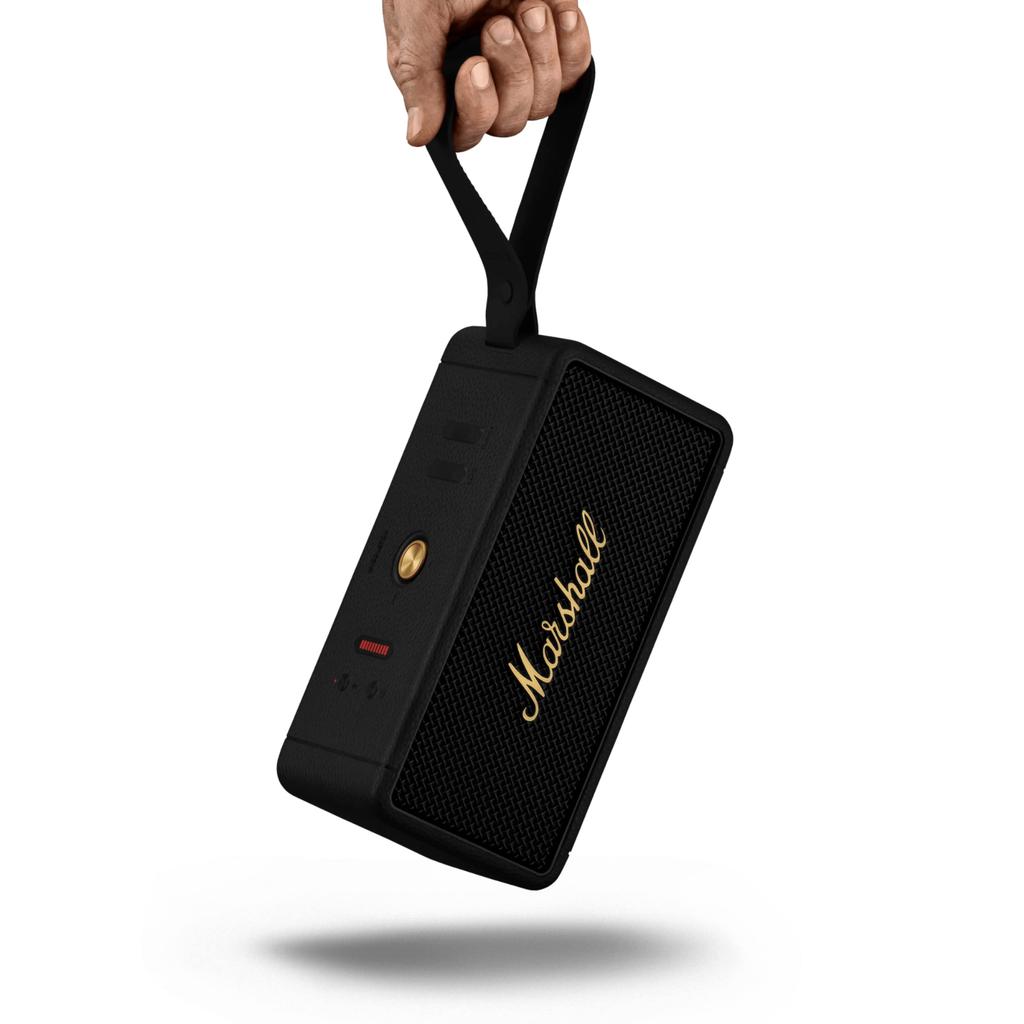 Marshall Middleton Wireless Portable Waterproof Speaker, Black & Brass, 20 Hours of Playtime, IP67 Waterproof [Official Japanese Product]